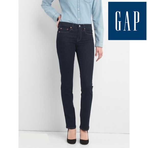 GAP Pants - Gap Straight Leg Dark Wash Jeans 2 Tall 27 x 33
